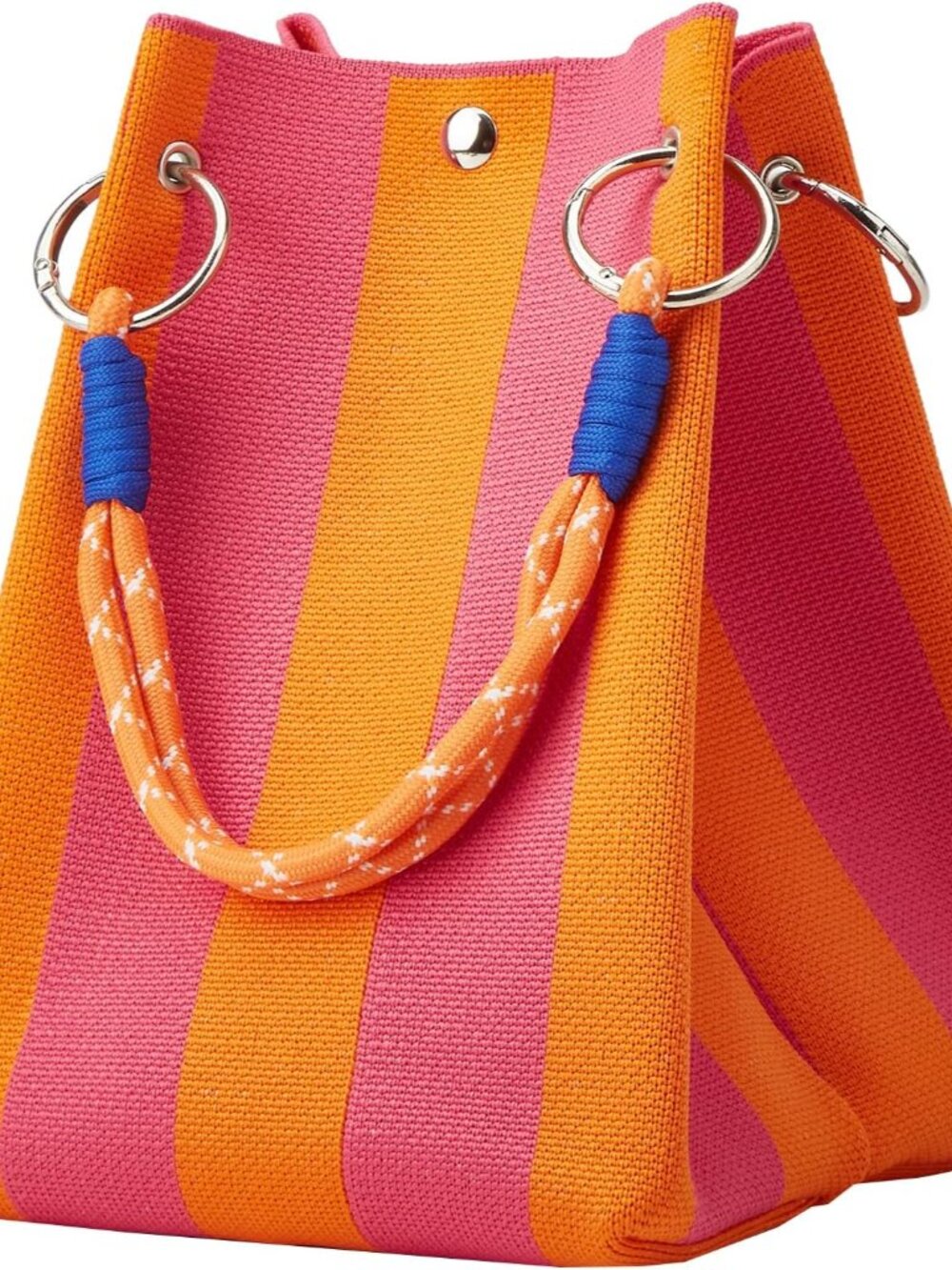 Mini Knit Tote Women Striped Crochet Bucket Handbag Small Purse Shoulder Bag Vac